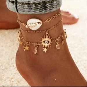 🆕3/$30 Gold 3pc Eye Charm Anklet